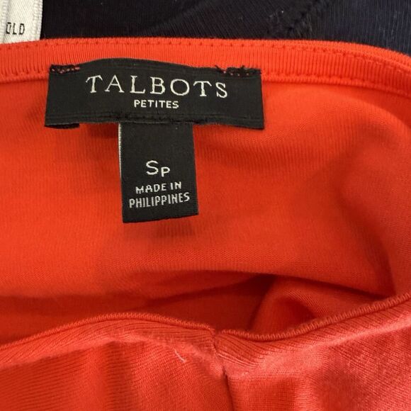 Talbots Petites Red Dress Sz Small Fit & Flare Knit Ruched Dress Casual SP - Picture 4 of 4